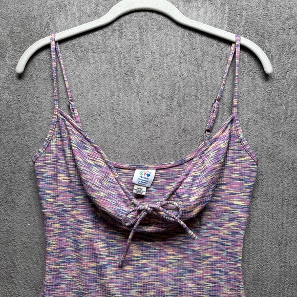 J Balvin Guess Originals Sleeveless Space Dye Mini Dress M Rib Knit Y2K Style - Picture 2 of 9